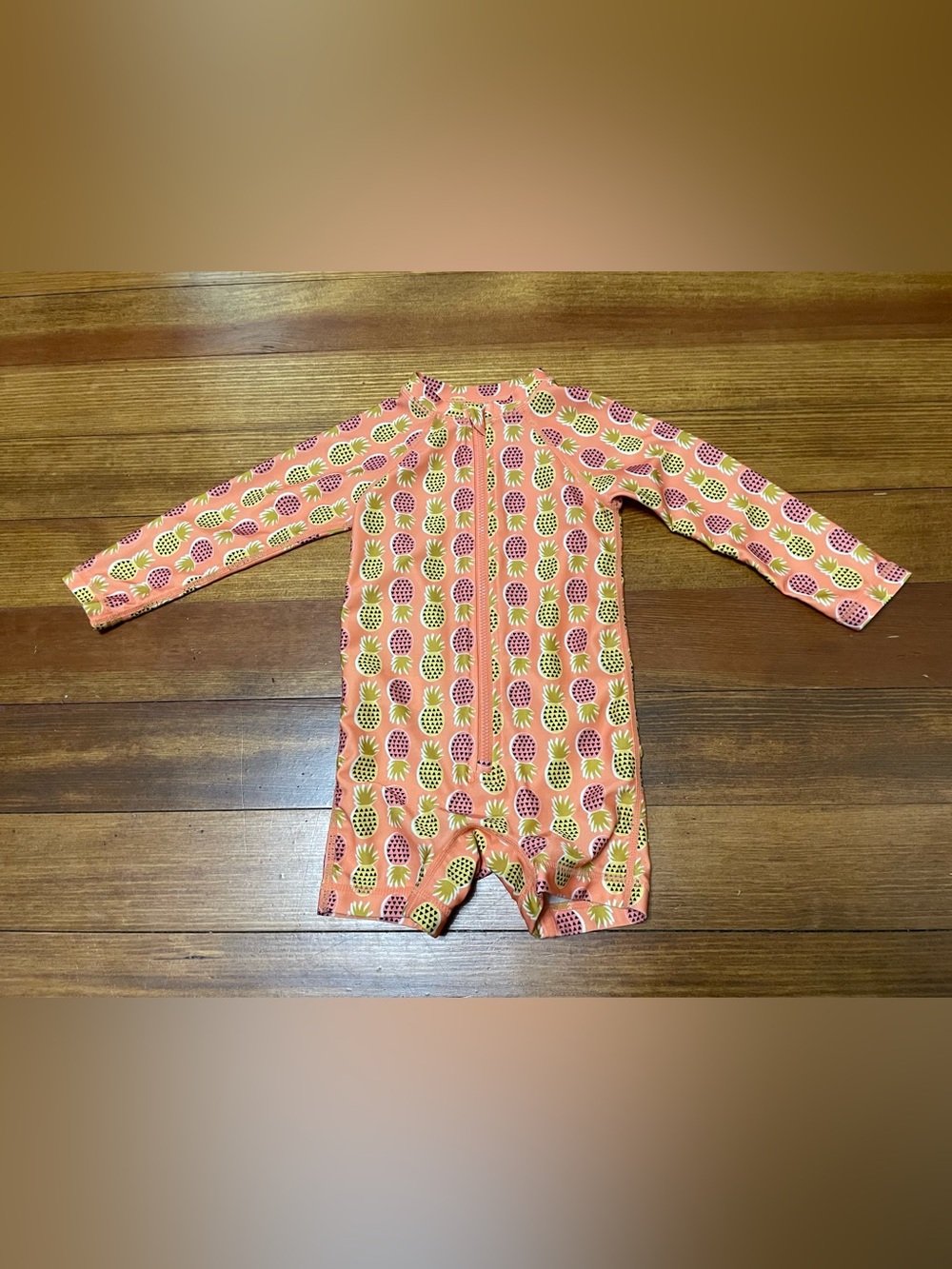 Tea Collection Coral Pineapple Print Rash Guard